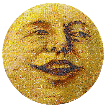Moon, smiling vintage, face, gif - Бесплатный анимированный гифка
