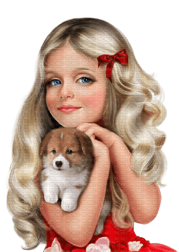 girl with a dog - δωρεάν png