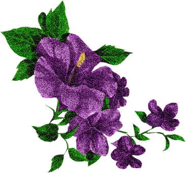 Purple Flowers Glitter - Nemokamas animacinis gif