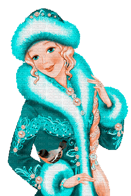 Winter snow maiden woman - 免费动画 GIF