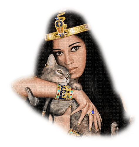 dolceluna egypt woman cat summer - png gratis