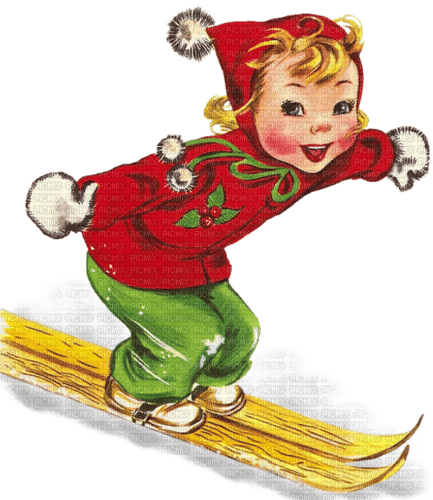 loly33 enfant vintage  ski - фрее пнг