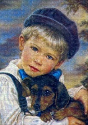 child with dog bp - ücretsiz png