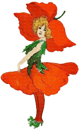 soave children girl vintage spring flowers poppy - Zdarma animovaný GIF