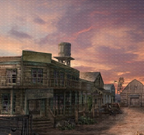 country western town background - безплатен png