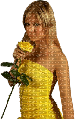 Kaz_Creations Woman Femme Yellow Flower - png gratuito