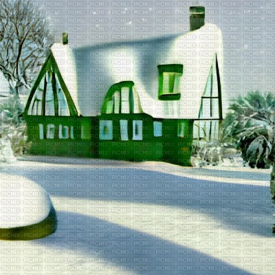 Green Winter House - ilmainen png