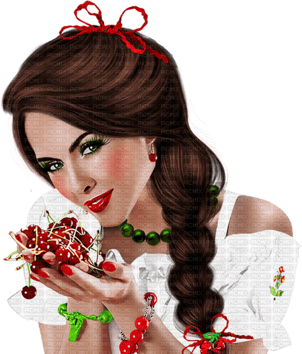 Woman Cherry - Bogusia - Free PNG