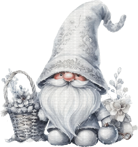 sm3 white snow winter gnome gif - GIF animé gratuit