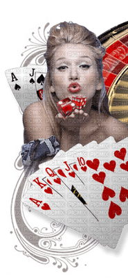 woman playing cards bp - png grátis