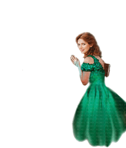 kvinna-woman-grön-green - ilmainen png