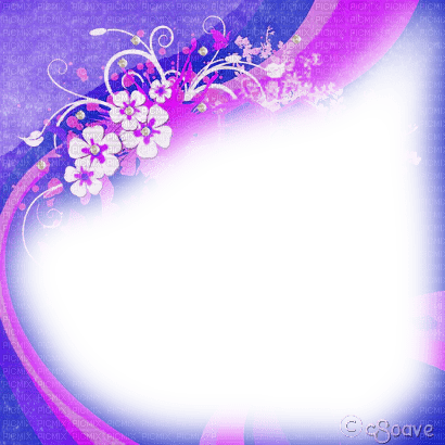 soave frame flowers spring abstract pink purple - Free PNG