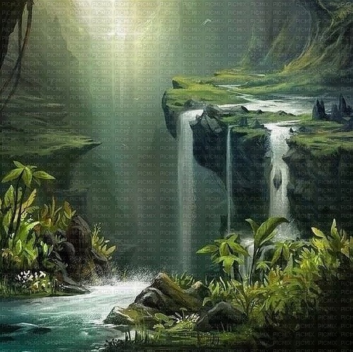 green background fantasy forest - zadarmo png