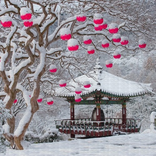Korea winter background - png grátis
