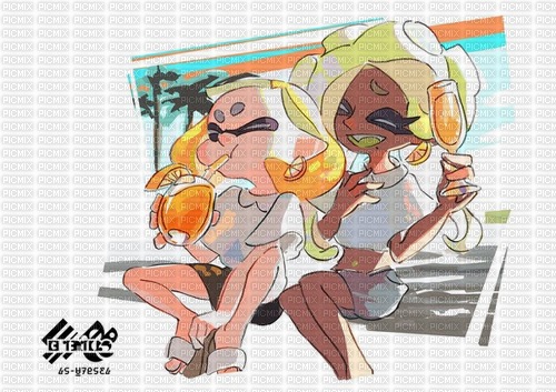 Pearl and marina chilling on the beach - png gratuito