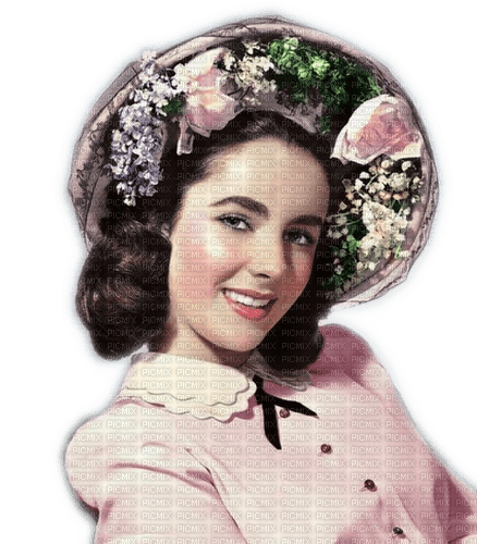Rena Liz Taylor Vintage pink Schauspielerin - ücretsiz png
