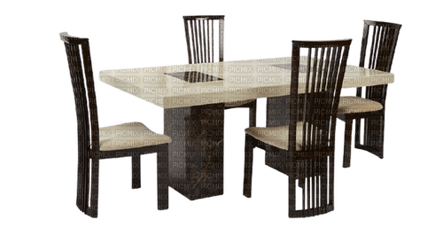 Kaz_Creations Dining-Table-With Chairs - png ฟรี