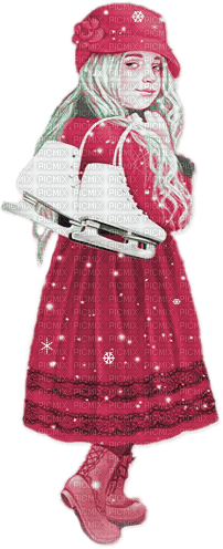 soave girl children skating ice winter - δωρεάν png