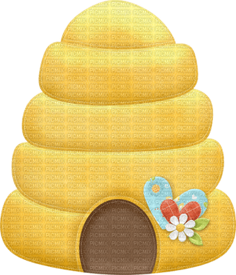 Kaz_Creations Deco Bees Bee Hive Colours - png gratis