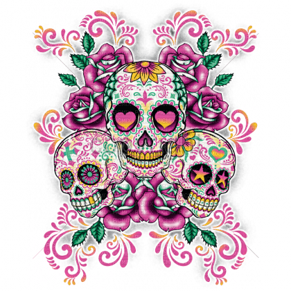 sugar skull pink deco - PNG gratuit