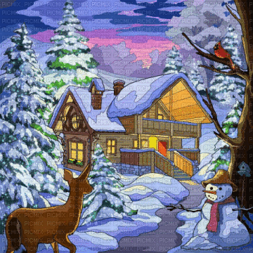 Winter scenery - GIF animado grátis