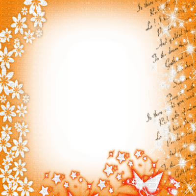 kikkapink text sparkle glitter frame  orange - 無料png