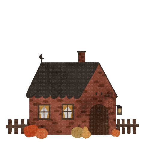 Autumn Fall House - Free animated GIF