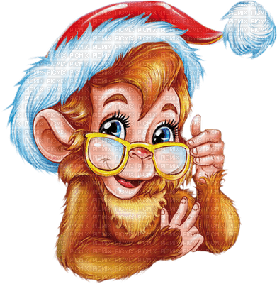 Kaz_Creations Deco Cute Monkey Glasses Christmas Noel - PNG gratuit