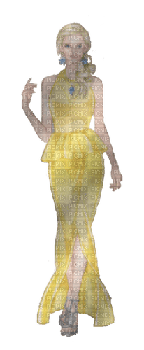 woman in yellow - Free PNG
