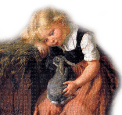 vintage child enfant lapin - δωρεάν png