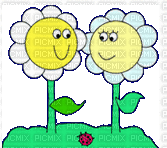 bisous fleurs - GIF animate gratis