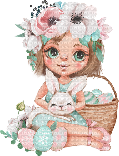 Easter big eyes girl - δωρεάν png
