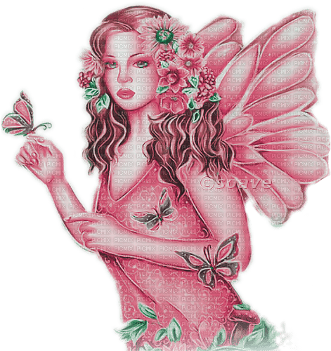 soave woman fantasy fairy butterfly wings pink - png grátis