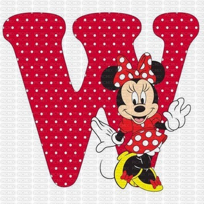 image encre lettre W Minnie Disney edited by me - ilmainen png