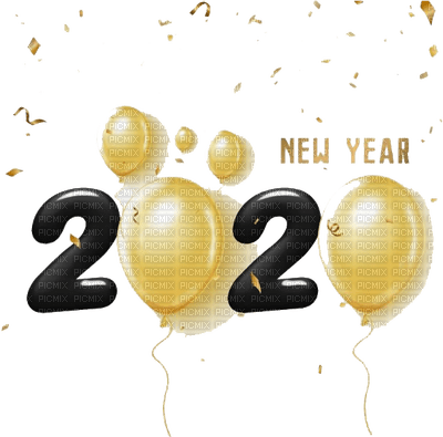 new year silvester letter text la veille du nouvel an Noche Vieja канун Нового года  tube 2020 number balloon - zadarmo png