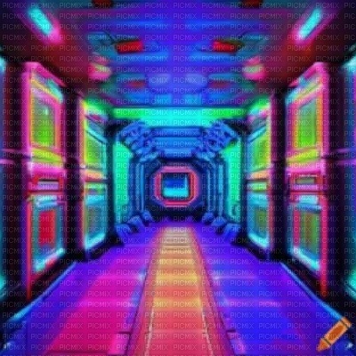 Rainbow Spaceship Corridor - Free PNG