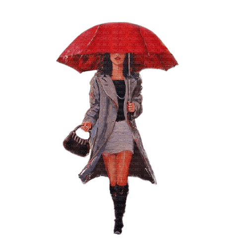 Девушка под  зонтиком - фрее пнг