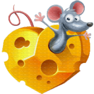 mouse in cheese  by nataliplus - 無料のアニメーション GIF
