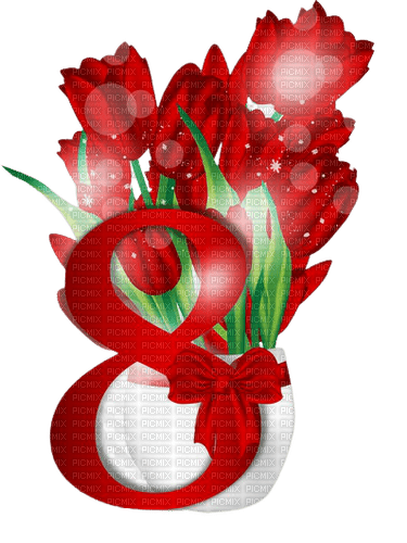 Happy Womens Day Tulip March  - Bogusia - nemokama png