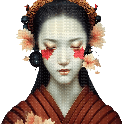 kikkapink autumn woman geisha - bezmaksas png