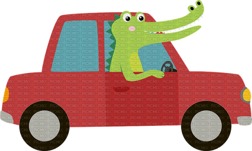 Kaz_Creations Crocodile-In-Car - безплатен png