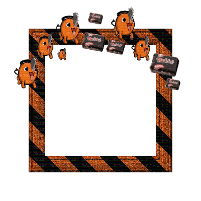 Small Orange/Black Frame - bezmaksas png