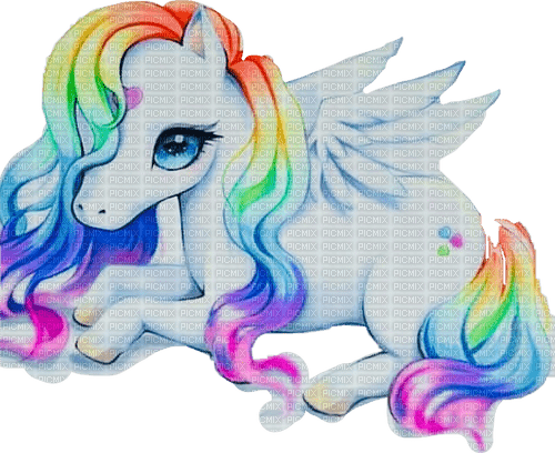 cute rainbow unicorn - png ฟรี