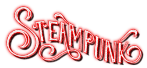 Steampunk.Neon.Text.Red - By KittyKatLuv65 - nemokama png