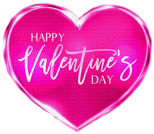 Heart.Text.Happy Valentine's Day.White.Pink - PNG gratuit