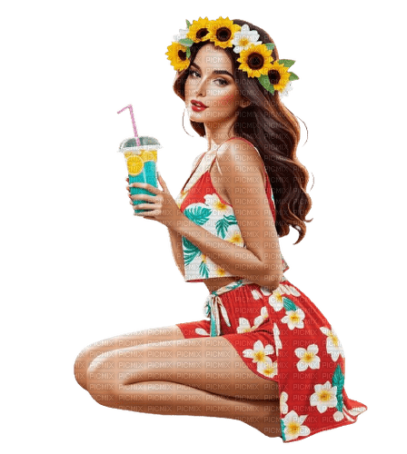 summer woman - PNG gratuit
