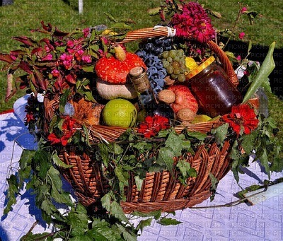 fruit backet, syksy, autumn, hedelmäkori - ingyenes png
