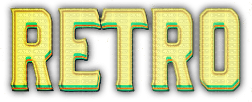 MME RETRO FONT WORDS TEXT YELLOW - kostenlos png