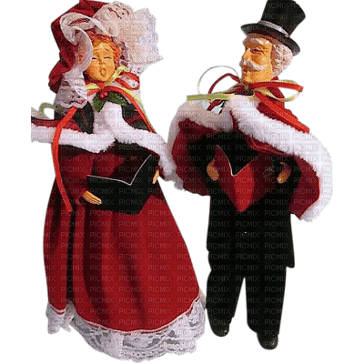 Kaz_Creations Christmas Dolls Couple - png gratis