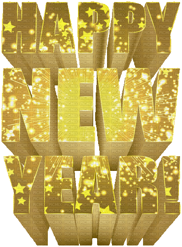 Happy new year text - GIF animé gratuit